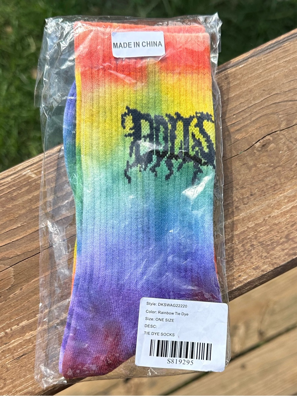 Dolls Kill Rainbow Tie Dye Crew Socks - Unisex